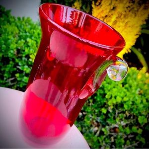 Antique Style Ruby Red RICHARD BLENKO Fine Art Glass Vase Vintage Original BLOWN